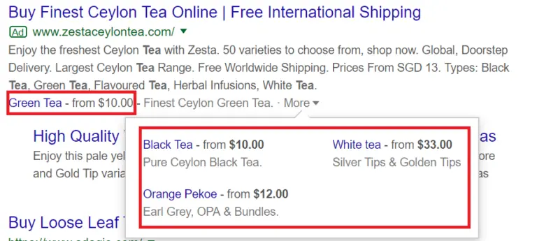 Pricing Ad Extension